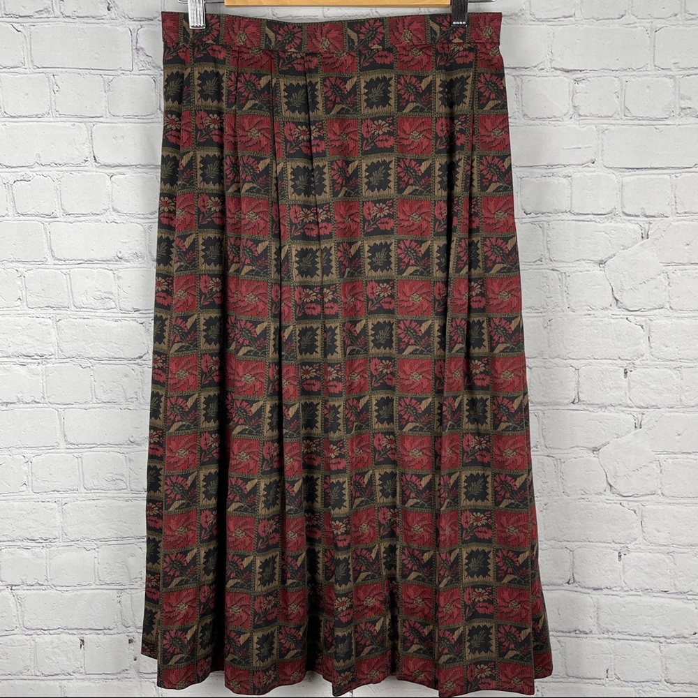 DONCASTER unique vintage boho pleated midi skirt - Picture 7 of 12